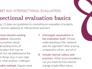 Intersectional Evaluation Tips and Framework